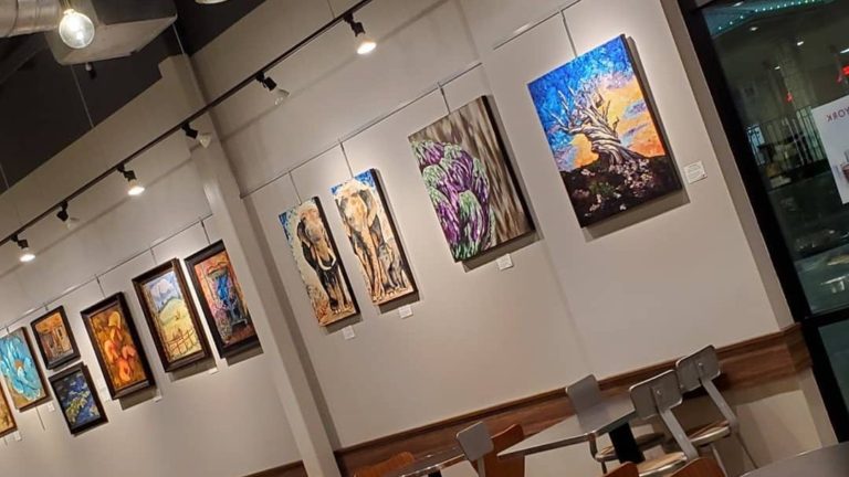 [photo]-Paintings at Sweetwaters Coffee and Tea Teasley